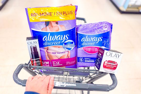 Score Up to 64% Off Olay Skincare and 47% Off Always Products at Walgreens