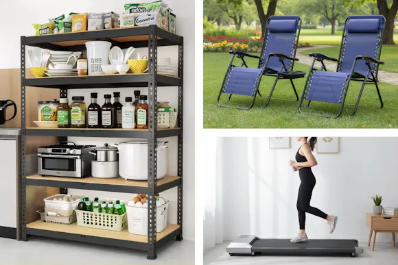 AliExpress Spring Sale: $20 Storage Shelves, $50 Chair Set, $74 Walking Pad
