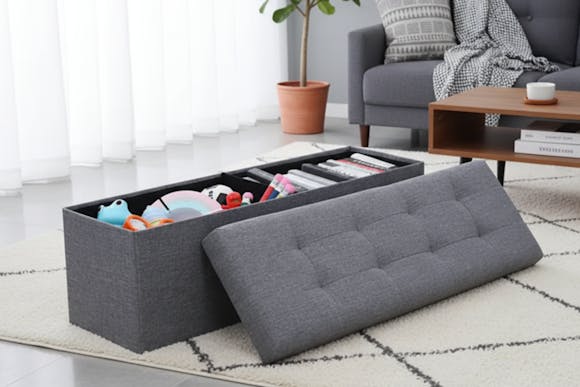 Grab This Foldable Large Storage Ottoman Bench for Only $32 Shipped at QVC