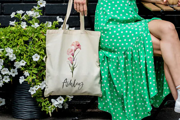 Customized Tote Bag With Birth Flower, Now $14.50 Shipped at Giftshire