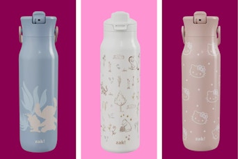 3 character water bottles side by side
