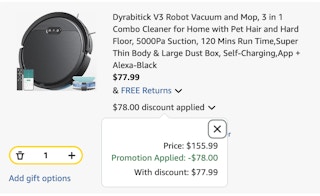 vacmop Amazon receipt