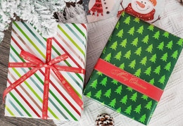 Christmas Wrapping Paper Rolls 3-Pack, Just $7 on Amazon card image