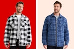 George Men's Fleece Shackets in two plaid color patterns