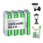 NiMH Rechargeable AA Batteries 8-Pack