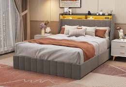 lowes upholstered bed frame