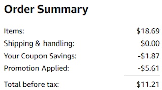 an amazon order summary ending in $11.21