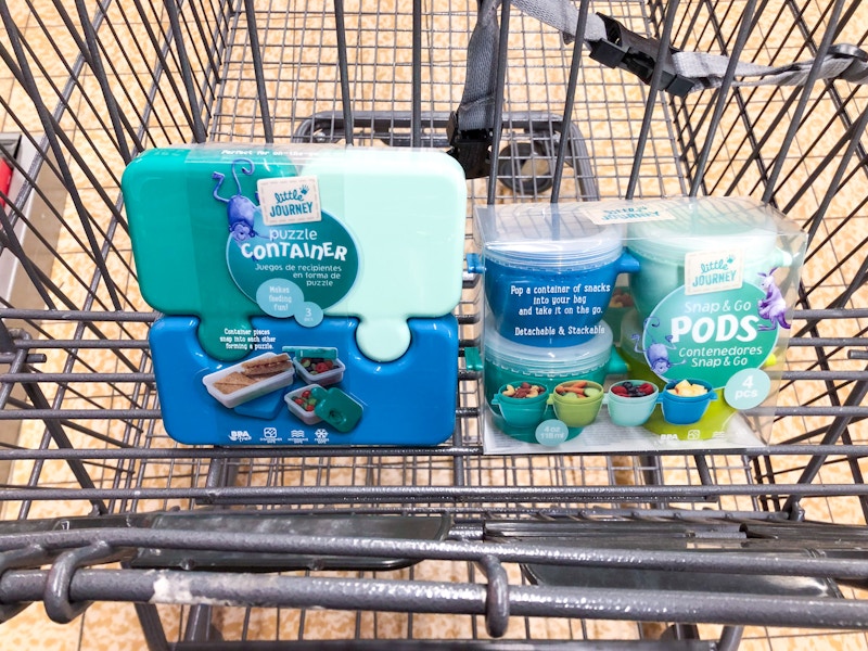 aldi little journey snap and go pods or puzzle container in cart