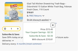 hefty trash bags Amazon receipt