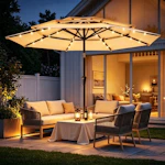 3-Tier Solar Patio Umbrella