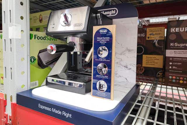 De'Longhi Espresso and Cappucino Machine, $90 at Sam's Club (Reg. $120) card image
