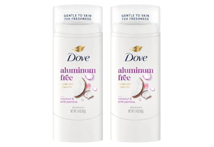 2 Dove Aluminum Free Deodorants