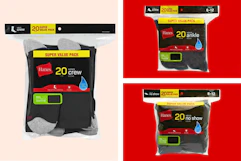 3 stock images of Hanes men's socks (20-packs)