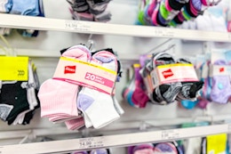 hanes kids socks sitting on a target shelf