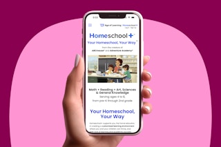 homeschool+ app in hand