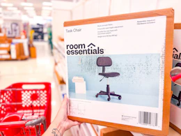 room essentials task chair sitting on a target shelf