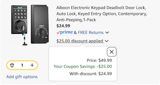 Deadbolt Amazon receipt