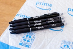 Sharpie S-Gel Pens laying on Prime Bag