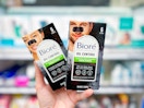 Two Biore Pore Strips products held up in personal care isle in stores at Target