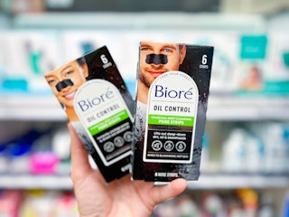 Two Biore Pore Strips products held up in personal care isle in stores at Target