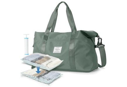 Travel Tote and Vacuum Seal Bag Set