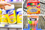 lysol wipes glue sticks markers collage