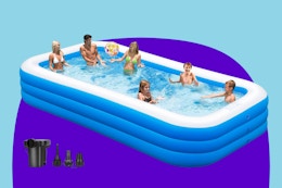 Large Inflatable Swimming Pool, Only $47 on Amazon card image
