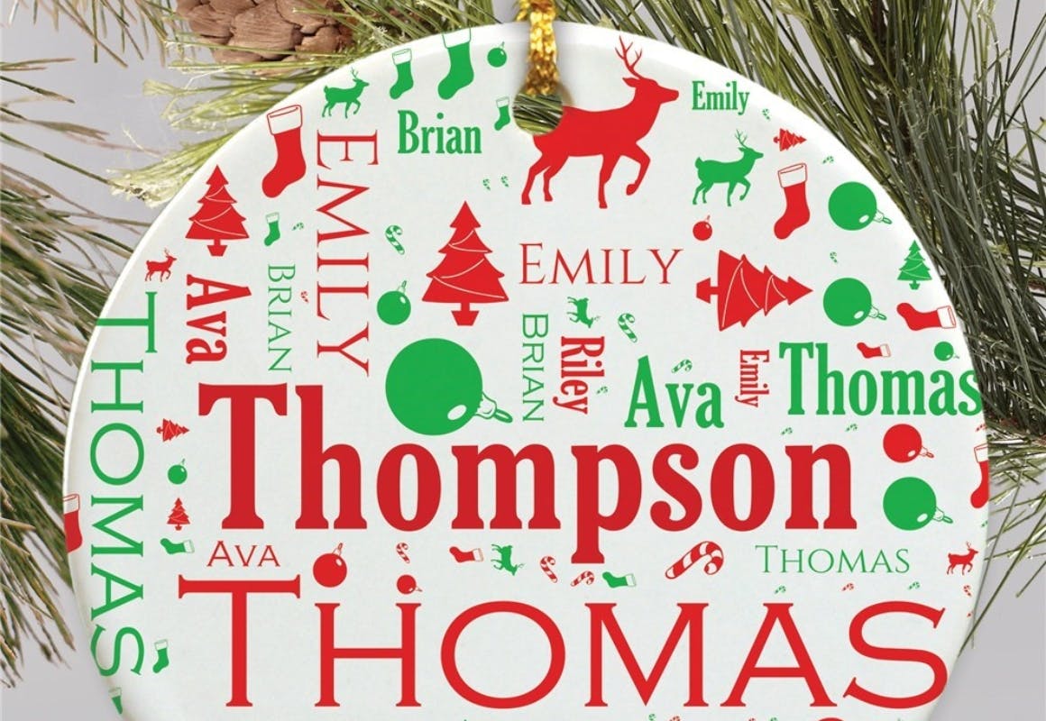 Word Art Personalized Ornament