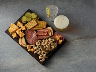 cashews on a snack board