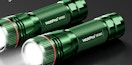 two green flashlights
