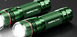 two green flashlights