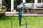 power stake timer in grass outdoors