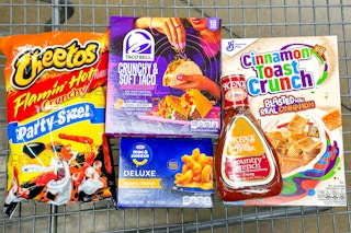 walmart groceries in a shopping cart