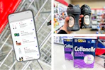 collage with a smartphone, downy, and cottonelle products