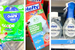 collage with oral-b, hefty, and dawn products