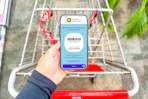 hand holding a smartphone displaying a kcl coupon barcode