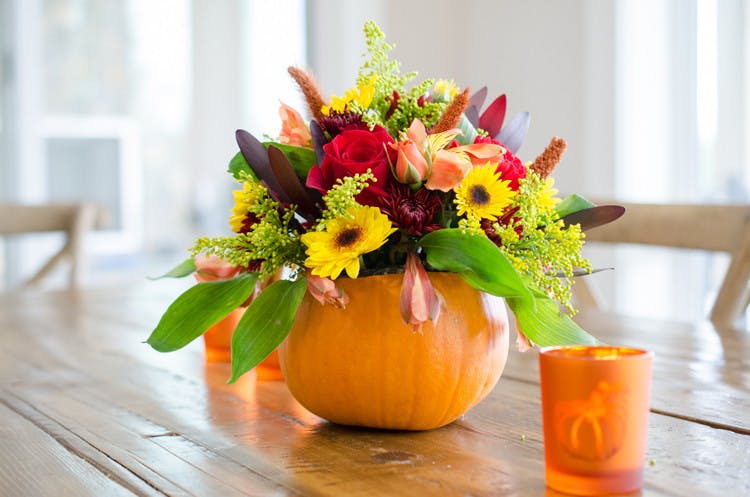How to Turn a Pumpkin Into a Flower Vase