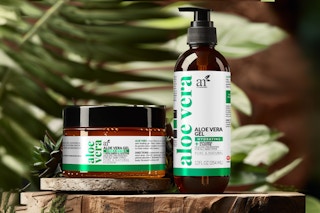 Aloe Vera Gel Set on display