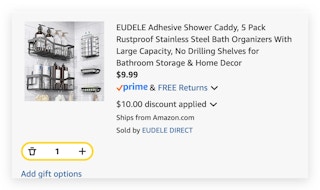 EUDELE Adhesive Shower Caddy