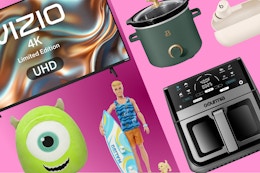 Vizio smart TV, Mike Wazowski Squishmallows, Barbie, Beautiful slow cooker, Beats headphones, Gourmis air fryer