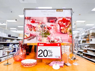 threshold valentines day kitchen items on display with sale sign at target