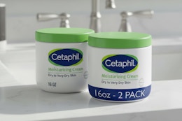 Two 16-oz tubs on Cetaphil Moisturizing Cream for face and body
