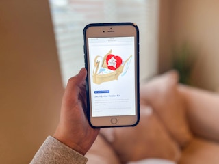 lowes diy swan letter holder holding phone