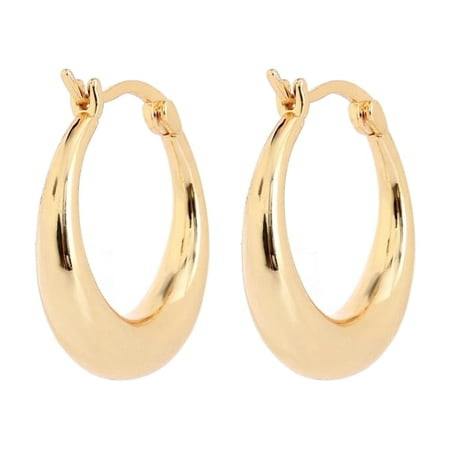 Gold Graduated Hoop Huggie Earrings