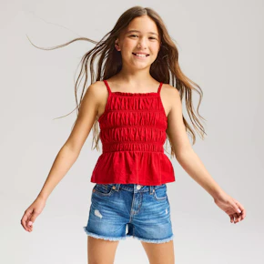 Cat and Jack Girls' Smocked Peplum Tank Top