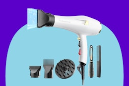 Ionic Hair Dryer With Diffuser and Brush, Now $21.99 on Amazon card image