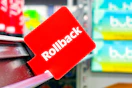 red Rollback tag on a shelf