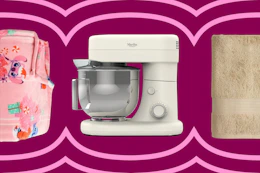 Plush blanket, stand mixer and bath towel