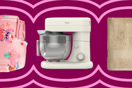Plush blanket, stand mixer and bath towel