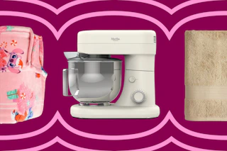 Plush blanket, stand mixer and bath towel
